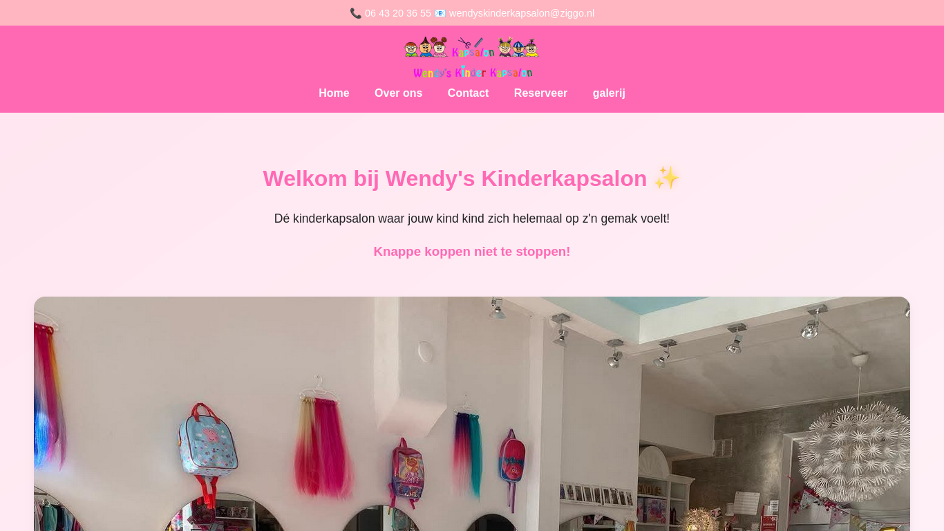 Screenshot Wendy's Kinderkapsalon